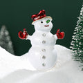 Enamel Alloy Snowman Brooch Pin For Christmas Clothing Decoration view 3