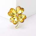 Alloy Crystal Four Leaf Clover Brooch Pin For Women's Coats view 7