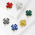 Alloy Crystal Four Leaf Clover Brooch Pin For Women's Coats view 1