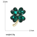 Alloy Crystal Four Leaf Clover Brooch Pin For Women's Coats view 5