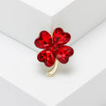 Alloy Crystal Four Leaf Clover Brooch Pin For Women's Coats view 6