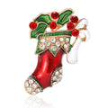 Alloy Enamel Christmas Stocking Brooch For Festive Apparel Accessories view 5
