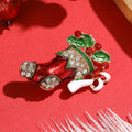 Alloy Enamel Christmas Stocking Brooch For Festive Apparel Accessories view 3