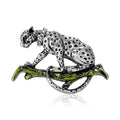 Alloy Enamel Climbing Leopard Brooch Pin For Fashion Accessories view 2