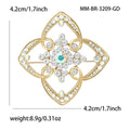 Alloy Rhinestone Flower Brooch Pin For Versatile Apparel Decoration view 4