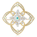 Alloy Rhinestone Flower Brooch Pin For Versatile Apparel Decoration view 2