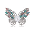 Simple Alloy Rhinestone Butterfly Brooch For Coats And Apparel Accessories view 1