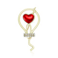 Alloy Cartoon Heart Light Bulb Brooch For Elegant Suit Lapel view 1