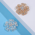 Alloy Rhinestone Flower Brooch Pin for Fashion Clothing Decoration view 3