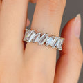Full Rhinestone Marquise Zircon Ring For Women, Light Luxury Square Zircon Finger Jewelry view 2