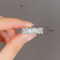 Full Rhinestone Marquise Zircon Ring For Women, Light Luxury Square Zircon Finger Jewelry view 5