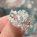Sparkling Full Cubic Zirconia Engagement Ring Set For Women European Style Wedding Jewelry view 5