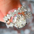 Sparkling Full Cubic Zirconia Engagement Ring Set For Women European Style Wedding Jewelry view 4