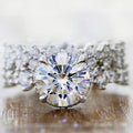 Sparkling Full Cubic Zirconia Engagement Ring Set For Women European Style Wedding Jewelry view 2
