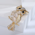 Alloy Opal Owl Brooch Pin For Unisex Animal Apparel Accessories view 3