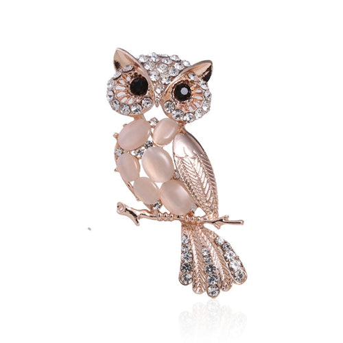 Alloy Opal Owl Brooch Pin For Unisex Animal Apparel Accessories