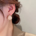 Real Gold Plated Copper Enamel Round Geometric Ear Cuff Earrings Vintage Sweet Minimalist Jewelry view 4