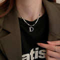Minimalist Metal Irregular Geometric Sweater Necklace For Women, Autumn Winter Collarbone Chain view 3