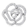 Alloy Rhinestone Rose Flower Brooch Pin For Sweet Fashion Outfits view 2