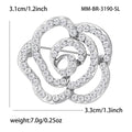 Alloy Rhinestone Rose Flower Brooch Pin For Sweet Fashion Outfits view 4