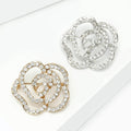 Alloy Rhinestone Rose Flower Brooch Pin For Sweet Fashion Outfits view 3