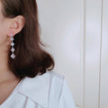 Simple European Square Tassel Long Drop Earrings For Women, Slim Face Fashion Jewelry view 4