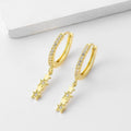 Sweet Five Point Star Zircon Hoop Earrings For Women, Cross Border Ear Jewelry view 4