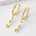 Sweet Five Point Star Zircon Hoop Earrings For Women, Cross Border Ear Jewelry view 2
