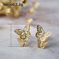 Youthful Hollow Butterfly Earrings, Electroplated Copper Zircon Student Ear Jewelry For Women view 5