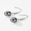 Elegant Baroque Imitation Pearl Drop Earrings, Luxury Black Pearl Hook Earrings For Women view 2