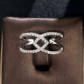 Fashion OL Handmade Rhinestone Geometric Ring, Elegant Versatile Women's Accessory Jewelry view 2