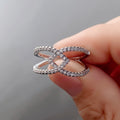 Fashion OL Handmade Rhinestone Geometric Ring, Elegant Versatile Women's Accessory Jewelry view 4