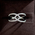 Fashion OL Handmade Rhinestone Geometric Ring, Elegant Versatile Women's Accessory Jewelry view 5