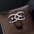 Fashion OL Handmade Rhinestone Geometric Ring, Elegant Versatile Women's Accessory Jewelry view 3
