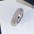 Exaggerated Luxury Unisex Zircon Ring, Copper White Gold Plated Statement Jewelry view 2