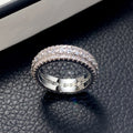 Exaggerated Luxury Unisex Zircon Ring, Copper White Gold Plated Statement Jewelry view 6