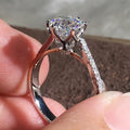 Classic Six Prong Wedding Ring For Women, Simple Twisted Arm Snowflake Zircon Bridal Jewelry view 2