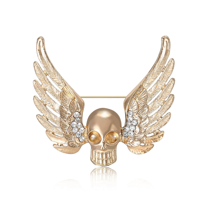 Alloy Skull Wing Brooch Pin For Unisex Clothing And Accessories