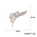 Alloy Rhinestone Plant Brooch For Vintage Women's Clothing Accessories view 5