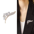 Alloy Rhinestone Plant Brooch For Vintage Women's Clothing Accessories view 2
