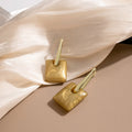 Korean Creative Handbag Drop Square Acrylic Pendant Gold Alloy Hoop Luxury Fashion Earrings view 4