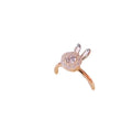 Korean Rotating Zircon Rabbit Open Ring For Women view 5