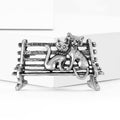 Alloy Vintage Bench Cat Brooch Pin For Suits And Shirts view 3