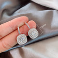 Korean Full Zircon Micro Pave Stud Earrings For Women, Delicate Light Luxury Minimalist Jewelry view 5