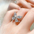Romantic Teardrop Butterfly Bow Zircon Ring For Women, Light Luxury Fairy Style Fashion Jewelry view 1