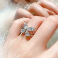 Romantic Teardrop Butterfly Bow Zircon Ring For Women, Light Luxury Fairy Style Fashion Jewelry view 4