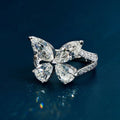 Romantic Teardrop Butterfly Bow Zircon Ring For Women, Light Luxury Fairy Style Fashion Jewelry view 3