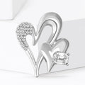Alloy Rhinestone Heart Brooch Pin For Women's Blazer And Coat view 3