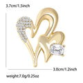 Alloy Rhinestone Heart Brooch Pin For Women's Blazer And Coat view 5