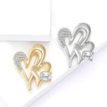 Alloy Rhinestone Heart Brooch Pin For Women's Blazer And Coat view 2